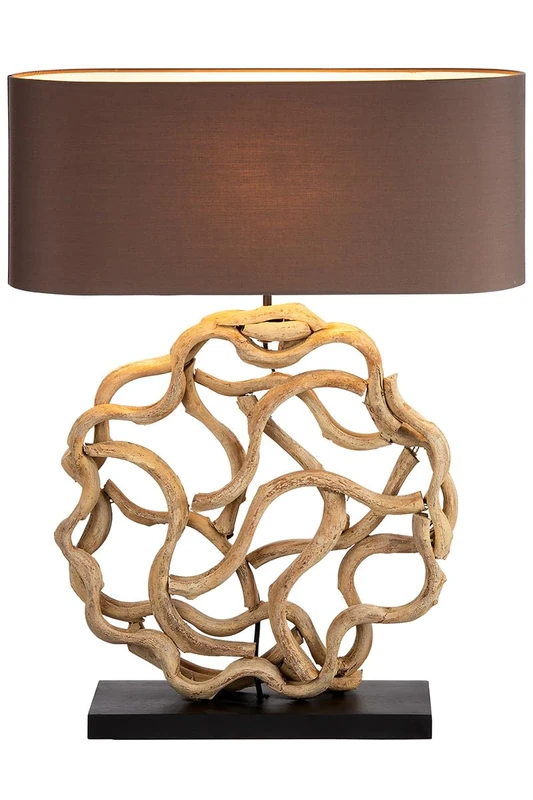 AlexandreHouse Table lamp, Wood, Natural Colors, PU 1, L. 20 cm, W. 55 cm, H. 71 cm