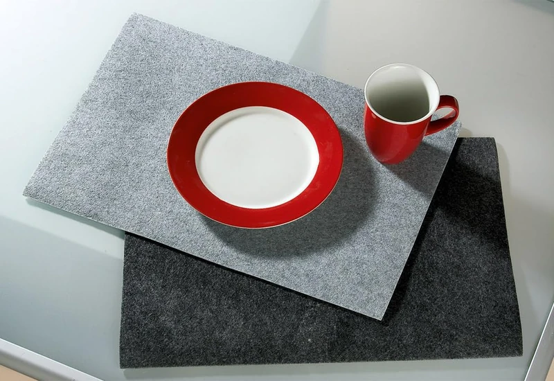 Pack of 16 Placemat, Rectangular, Felt, Dark Gray, PU 16, L. 30cm, W. 45cm