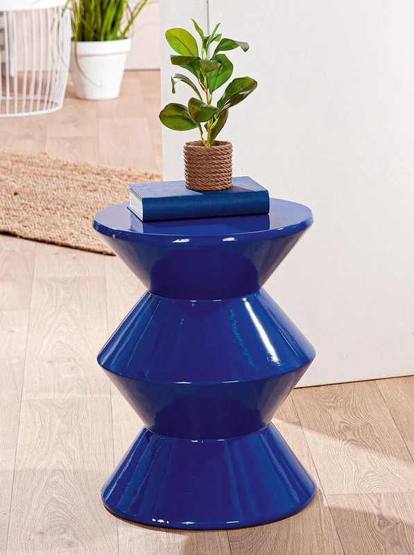 AlexandreHouse Side table, Geometric, Magnesia, blue, PU 1, H. 45 cm, D. 34 cm
