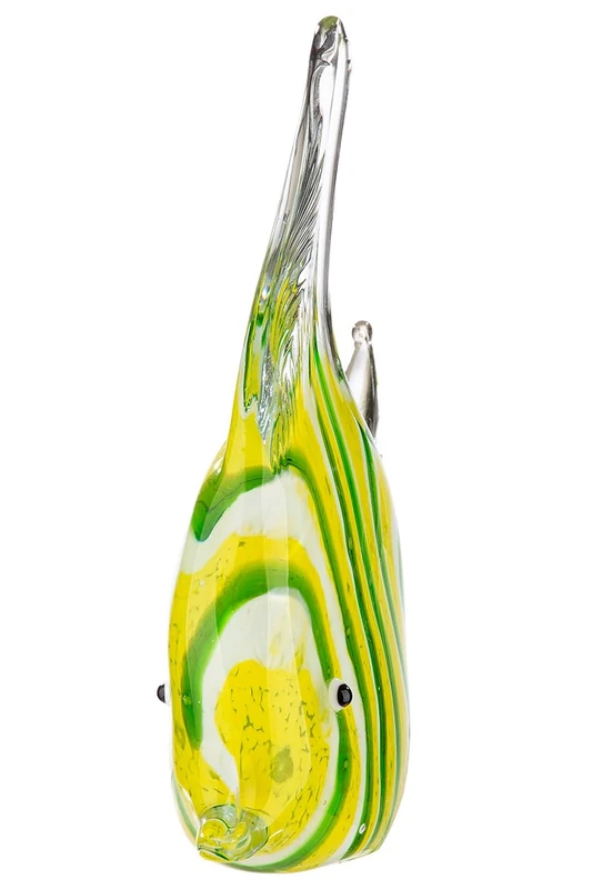 AlexandreHouse Pack of 2 Figures, Fish, Glass, Yellow, PU 2, L. 5 cm, W. 16 cm, H. 19 cm