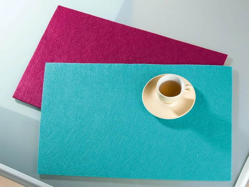 Pack of 16 Placemat, Rectangular, Felt, Mint, PU 16, L. 30cm, W. 45cm