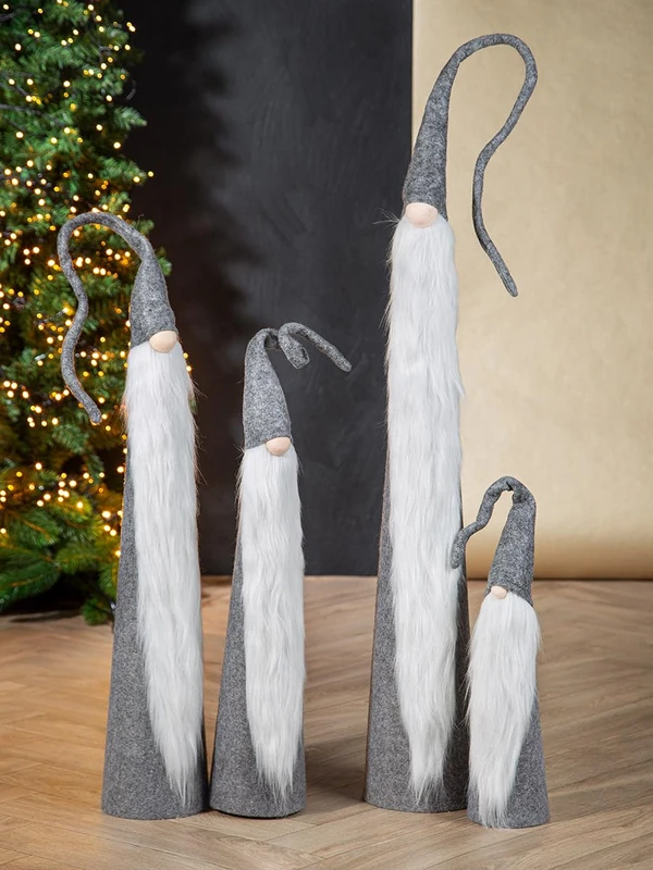 AlexandreHouse Pack of 4 Figures, Imp, Felt, Gray, PU 4, H. 55 cm, D. 10 cm