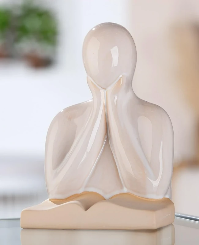 Pack of 2 Bookends, Porcelain, Beige, PU 2, L. 12 cm, W. 13 cm, H. 19 cm