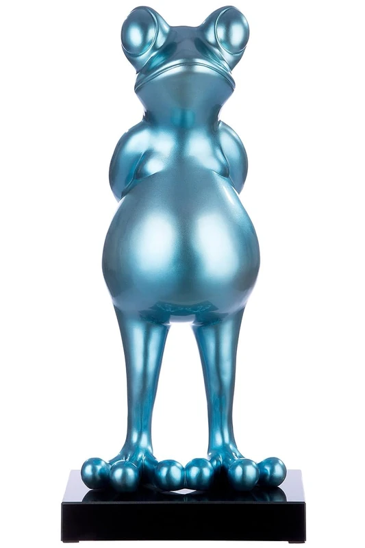 Sculpture, Frog, Synthetic Resin, Blue, PU 1, L. 30 cm, W. 30 cm, H. 68 cm - Image 1