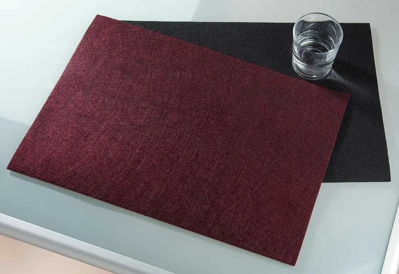 Pack of 16 Placemat, Rectangular, Felt, Black, PU 16, L. 30 cm, W. 45 cm