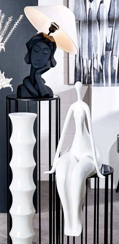 AlexandreHouse Edge sitting figure, Woman motif, Synthetic resin, white, PU 1, L. 32 cm, W. 36 cm, H. 74 cm - Image 1