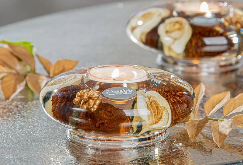 Pack of 6 Dreamlight, Tealight Candle Holder, Ufo Mini, Glass, Brown, PU 6, H. 4 cm, D. 11 cm