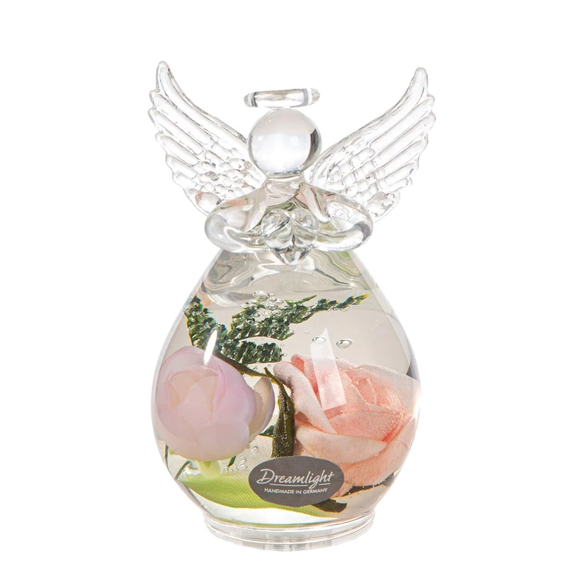 Pack of 6 Dreamlight Figures, Angel Petit, Glass, Pink, PU 6, L. 6 cm, W. 7 cm, H. 10 cm - Image 1