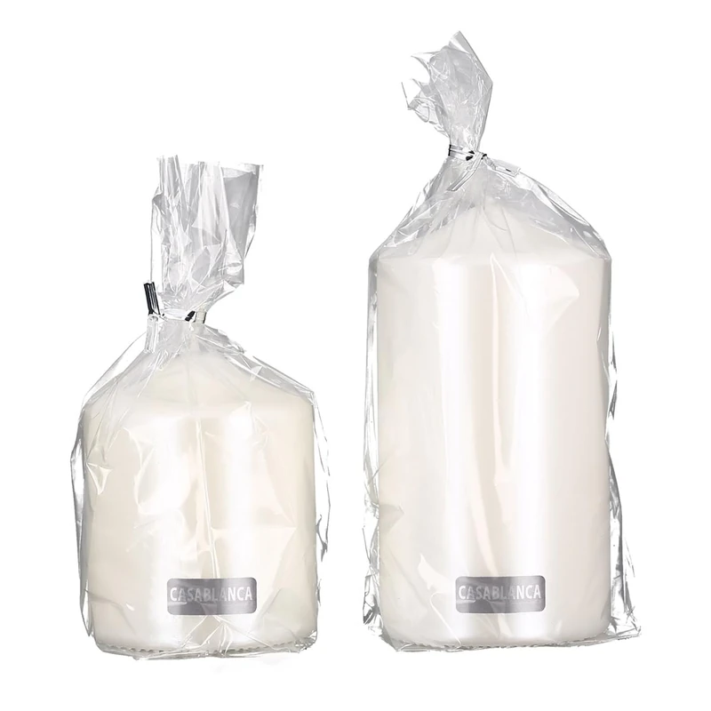 Pack of 6 Pillar Candles, Wax, White, PU 6, H. 15 cm, D. 8 cm
