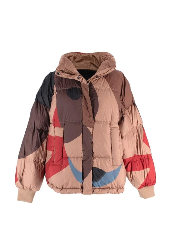 MaxMara Pre-loved Weekend Brown Printed Puffer Jacket