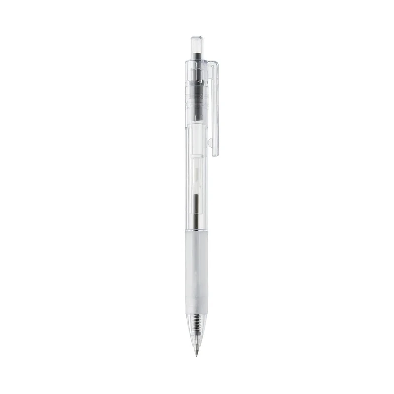 MUJI Polycarbonate Ballpoint Pen, 0.7mm, Rubber Grip, Made in Japan (Black)