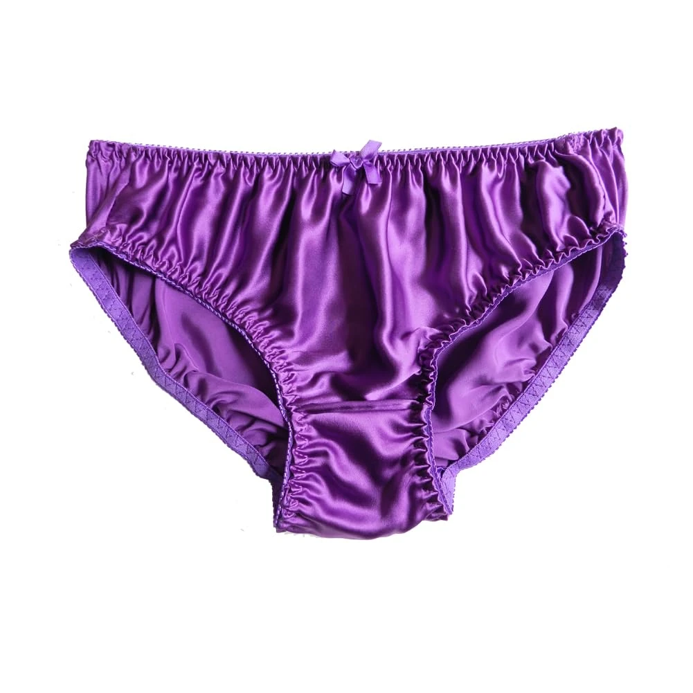 Yavorrs Women 100% Silk Panties Soft Bikini Underwear Briefs (UK, Alpha, L, Regular, Regular, purple)