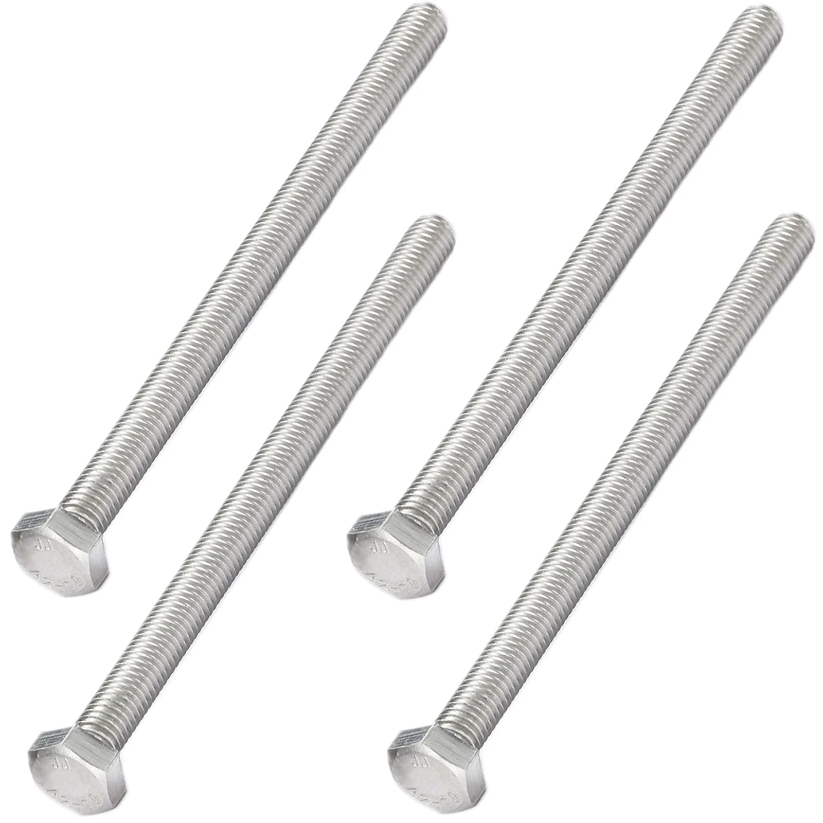 AMLOOPH M10 Bolts, M10 X 170mm Hex Head Cap Screws - A2 Grade Stainless Steel Fully Threaded Hex Bolts for Metal Construction Work, Automotive Machinery (Pack Of 4)