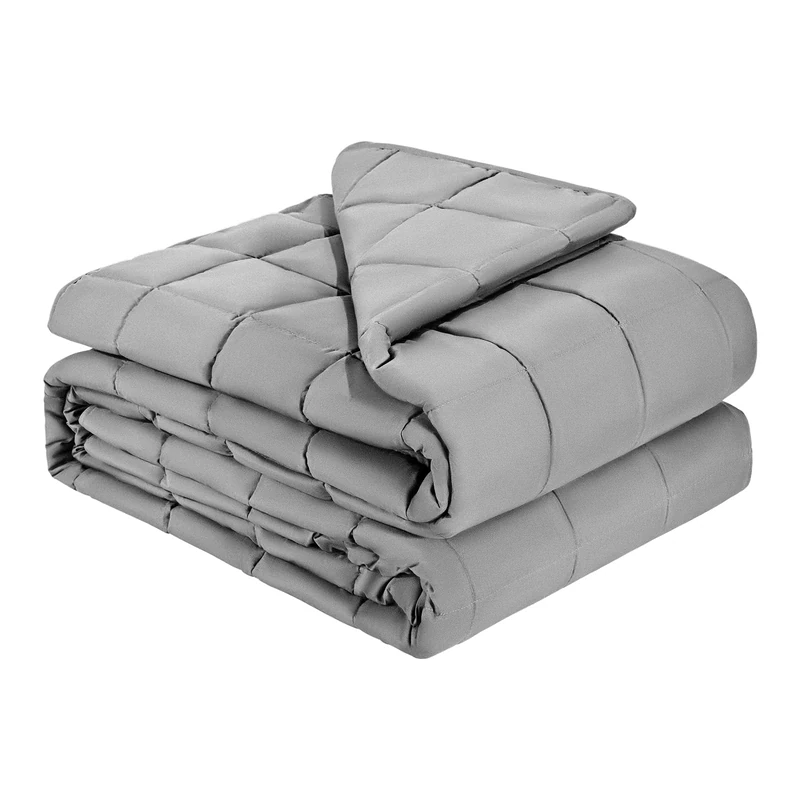 VEVOR Weighted Blanket, 25 lbs, 88 x 104 in King Size, Cooling Breathable Heavy Blanket with Glass Beads, All-Season Use, Suitable for 250-310 lbs Adults, Anxiety Stress Relief, Improve Sleep, Grey