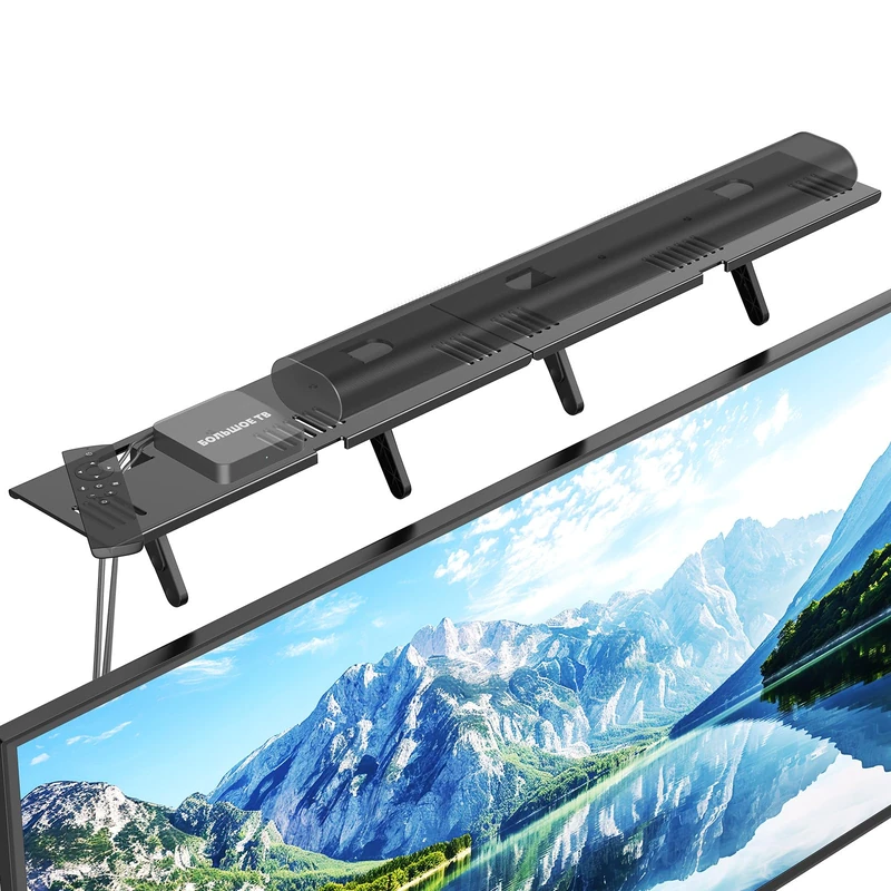Soundbar Mount, No Drilling Steel TV Top Shelf Fits Most of Sound Bars Up to 15 Lbs, Universal Sound Bar TV Mount Bracket, Sound Bar Stand Compatible with Samsung, Sony, LG,Bose, 33.8x4.7inch - Image 1