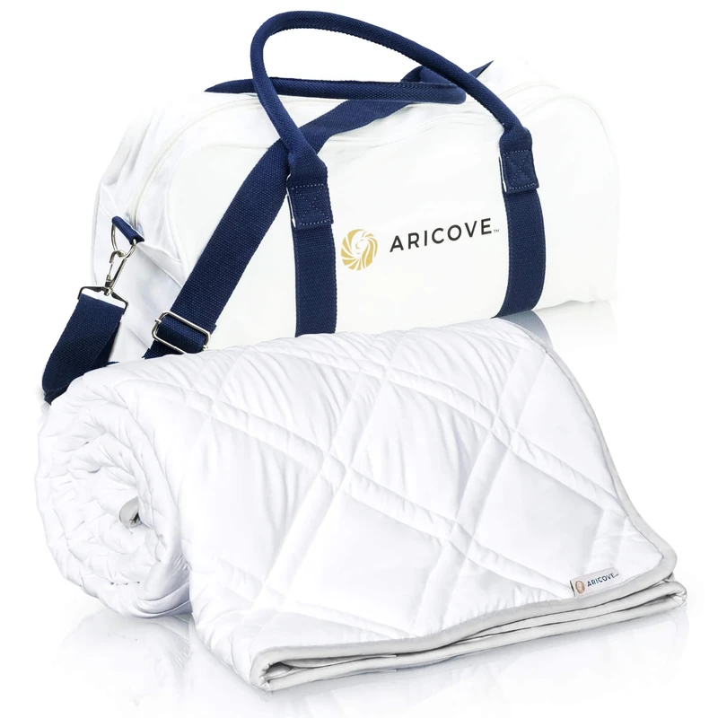 Aricove Cooling Weighted Blanket, 8 lbs, Twin Size for Adults, Luxury Heavy Blanket, Silky Soft Bamboo Viscose, 48x72 inches, Machine Washable, White