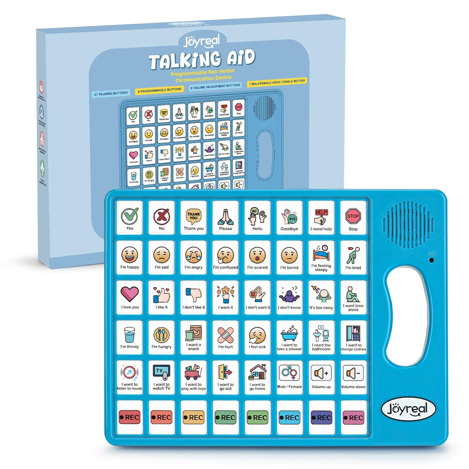 AAC Device for Autism, Joyreal Non Verbal Communication Tools for Speech Therapy & Stroke Rehab. Augmentative Alternative Communication Tablet, Autism Talking Aids with 8 Programmable Buttons