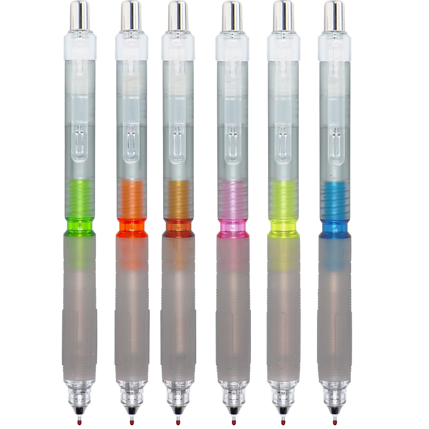 HeTaoCat Retractable Gel Pens, 0.5mm Fine Point, Quick Drying, Writing Drawing, Black ink gel pens, Box of 6 Pens