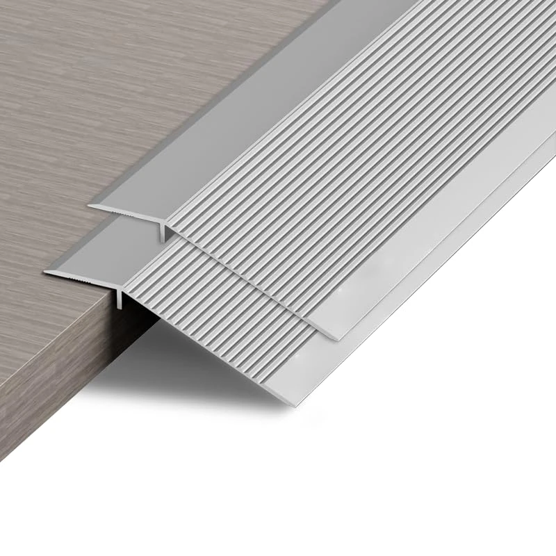2 Pack Aluminum Floor Transition Strip Door Bar,Floor Bar for Doorways Threshold Ramp Tile Laminate Planks,Bridge The Height Between 10-35mm(Silver,0.9m × 10cm)