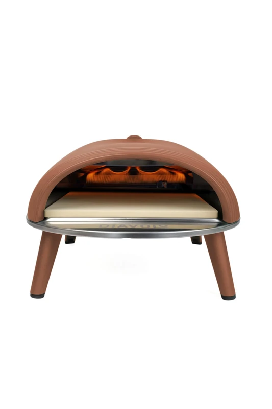 DeliVita Diavolo Gas-Fired Portable Pizza Oven – Powered by Propane, Butane or Camping Bottles, Includes Accessories - Folding Peel, Carry Case, Temperature Gun, Camping Regulator and Gas Regulator