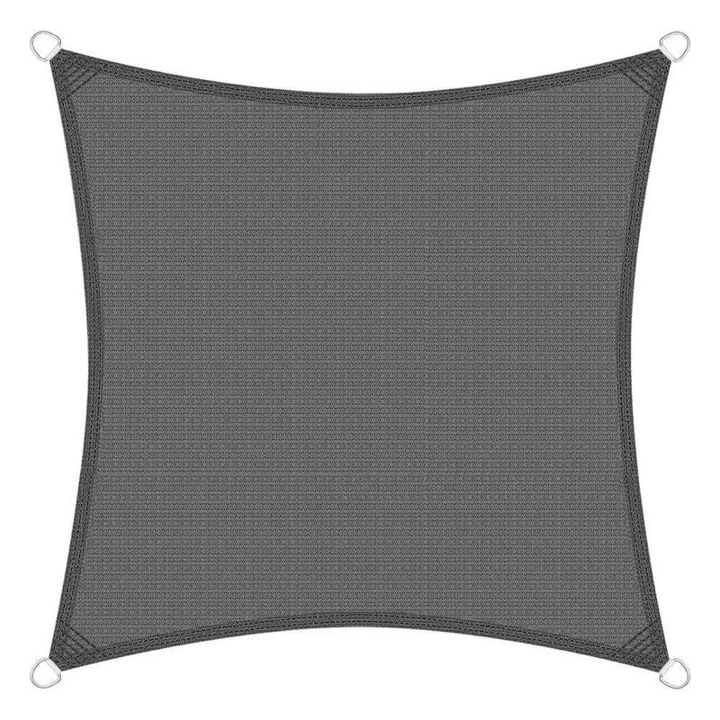 Brigros - Square Outer Shade Curtain in HDPE 180 g/m2 with Stainless Steel Rings, Anti-UV, with Bag, Sun Shade for Outdoors Size 3 x 3, 4 x 4, 5 x 5, Garden Shade Sail (Grey, 5 x 5) - Image 1