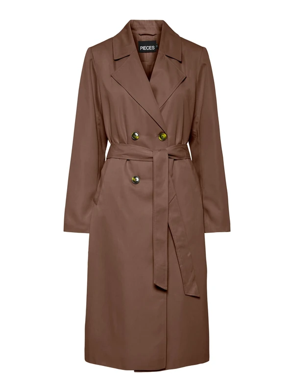 PIECES Pcscarlett Ls Noos Trench Coat, Coffee Quartz, XL