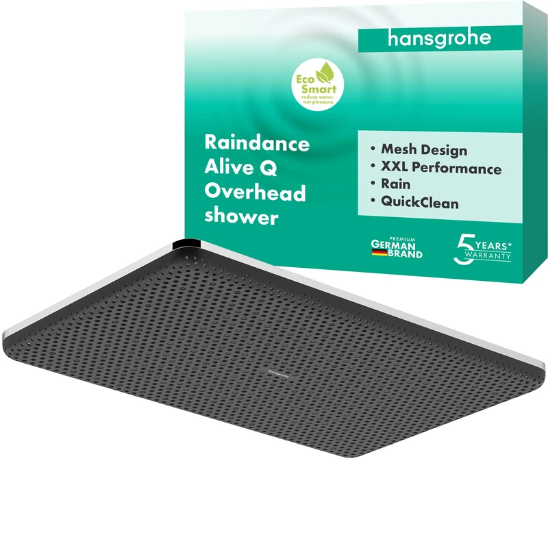 hansgrohe 24531000 Raindance Alive Q Overhead Shower 210/340 1jet EcoSmart, Chrome