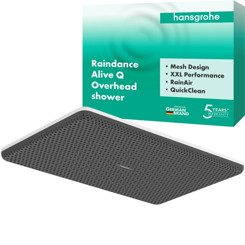 hansgrohe 24530700 Raindance Alive Q Overhead Shower 210/340 1jet, Matt White, 1 Strahlart