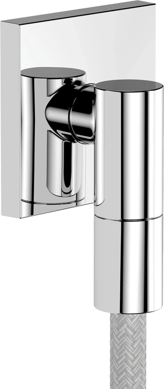 hansgrohe FixFit Fine E - Shower Outlet Elbow, Shower Outlet Connector with Non-Return Valve, Wall Outlet Elbow, Chrome, 28883000