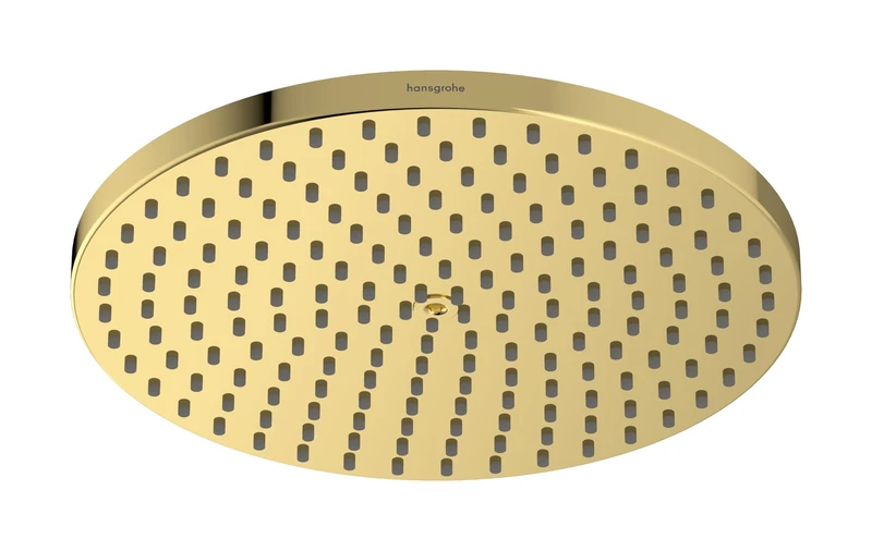 hansgrohe Raindance S - water-saving head shower (EcoSmart), shower head (240 mm), rainfall shower head 1 spray (PowderRain) for wall or ceiling mounting, anti-limescale, polished gold optic, 27624990