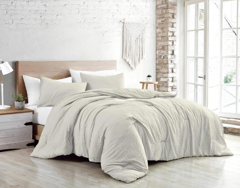 Jenny Sesal Bed Duvet Cover Set – Solid Colour – 100% Pure Cotton – Made in Italy Double – Single – Duvet Cover Set + Pillowcases (Cloth, Queen Size) - Image 1