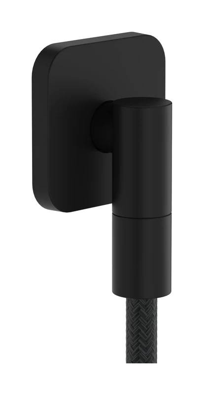 hansgrohe FixFit Fine Q - Shower Outlet Elbow, Shower Outlet Connector with Non-Return Valve, Wall Outlet Elbow, matt Black, 28884670