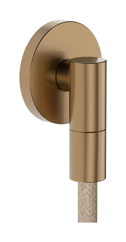 hansgrohe FixFit Fine S - Shower Outlet Elbow, Shower Outlet Connector with Non-Return Valve, Wall Outlet Elbow, Brushed Bronze, 28882140