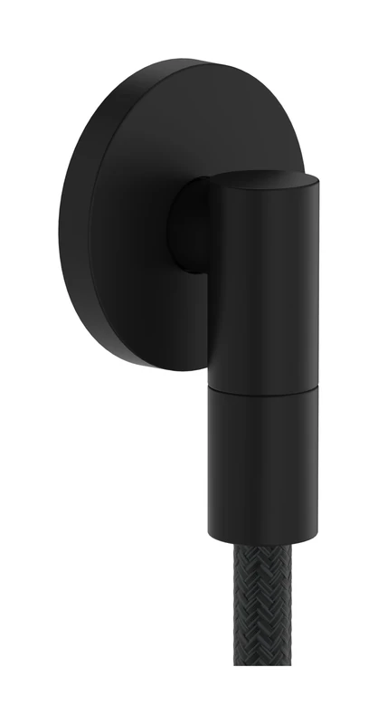 hansgrohe FixFit Fine S - Shower Outlet Elbow, Shower Outlet Connector with Non-Return Valve, Wall Outlet Elbow, matt Black, 28882670