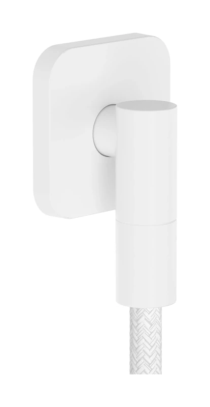hansgrohe FixFit Fine Q - Shower Outlet Elbow, Shower Outlet Connector with Non-Return Valve, Wall Outlet Elbow, matt White, 28884700