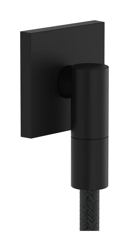 hansgrohe FixFit Fine E - Shower Outlet Elbow, Shower Outlet Connector with Non-Return Valve, Wall Outlet Elbow, matt Black, 28883670