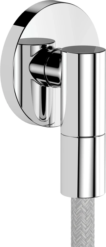 hansgrohe FixFit Fine S - Shower Outlet Elbow, Shower Outlet Connector with Non-Return Valve, Wall Outlet Elbow, Chrome, 28882000
