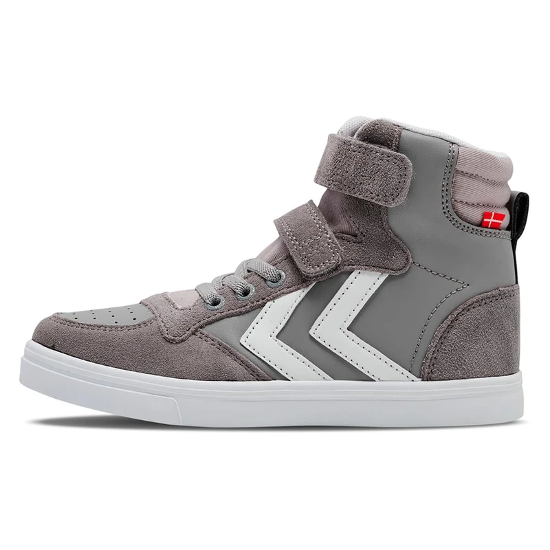 Hummel Slimmer Stadil Leather High Jr Unisex Trainers, Grey, 13 UK