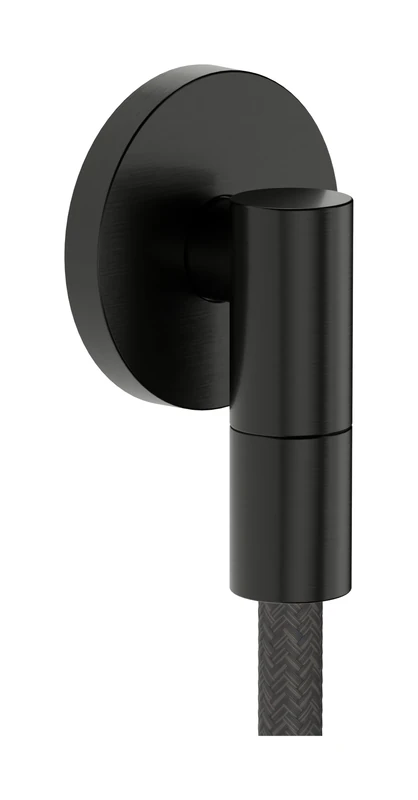 hansgrohe FixFit Fine S - Shower Outlet Elbow, Shower Outlet Connector with Non-Return Valve, Wall Outlet Elbow, Brushed Black Chrome, 28882340