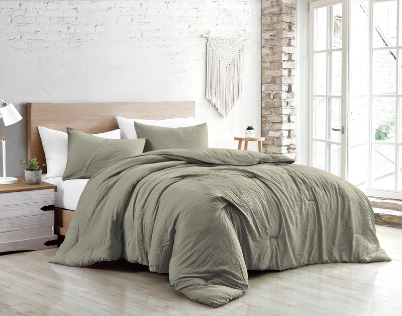 Jenny Sesal Duvet Cover Set – Solid Colour – Made in Italy – Double – Single – Duvet Cover and Pillowcases Set (Taupe, Single)