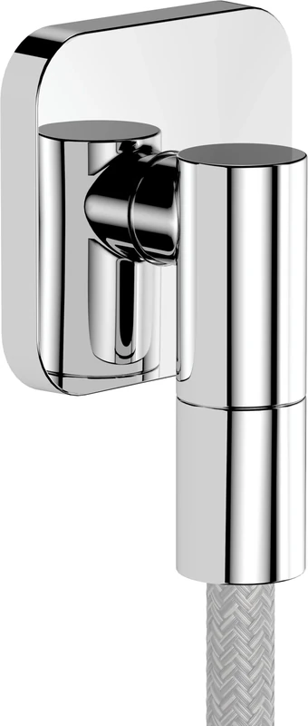 hansgrohe FixFit Fine Q - Shower Outlet Elbow, Shower Outlet Connector with Non-Return Valve, Wall Outlet Elbow, Chrome, 28884000