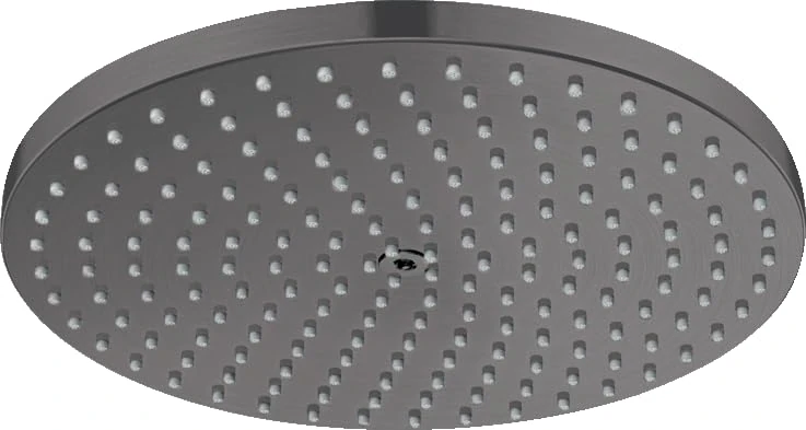 hansgrohe Raindance S - Head Shower, Shower Head Round (240 mm), Rainfall Shower Head 1 Spray (PowderRain) for Wall or Ceiling mounting, Anti-limescale, Brushed Black Chrome, 27623340