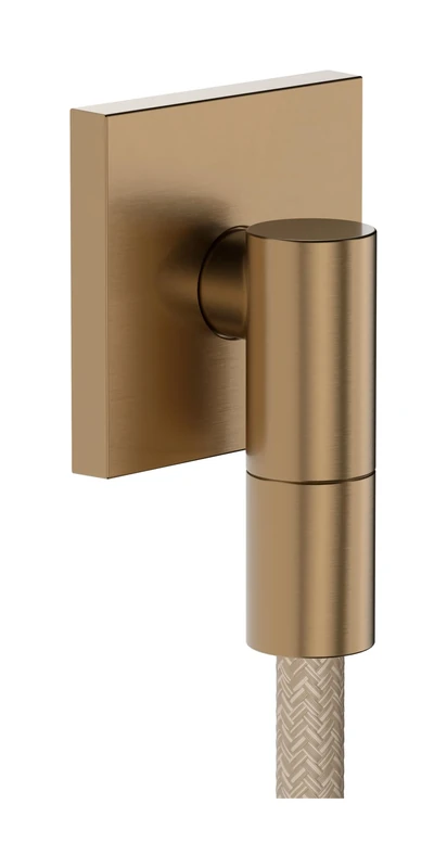 hansgrohe FixFit Fine E - Shower Outlet Elbow, Shower Outlet Connector with Non-Return Valve, Wall Outlet Elbow, Brushed Bronze, 28883140