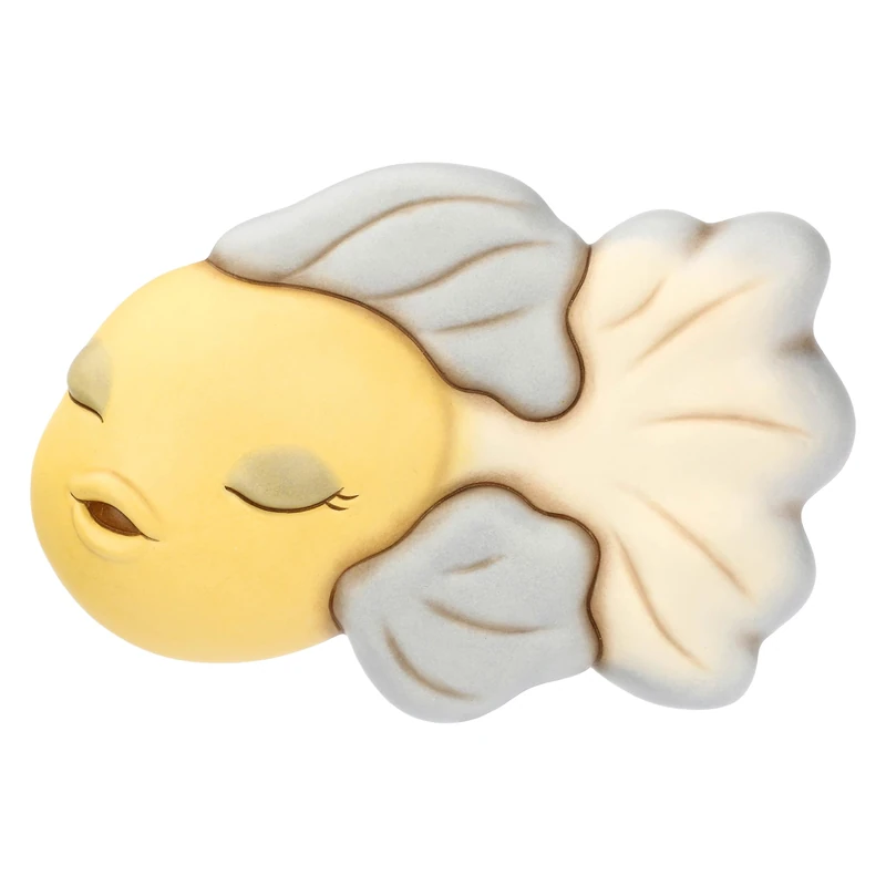 THUN 3D Fish Tile Yellow and Large Blue, Ceramic, Sea Collection from Amare, 24.7 x 17 x 4.5 cm