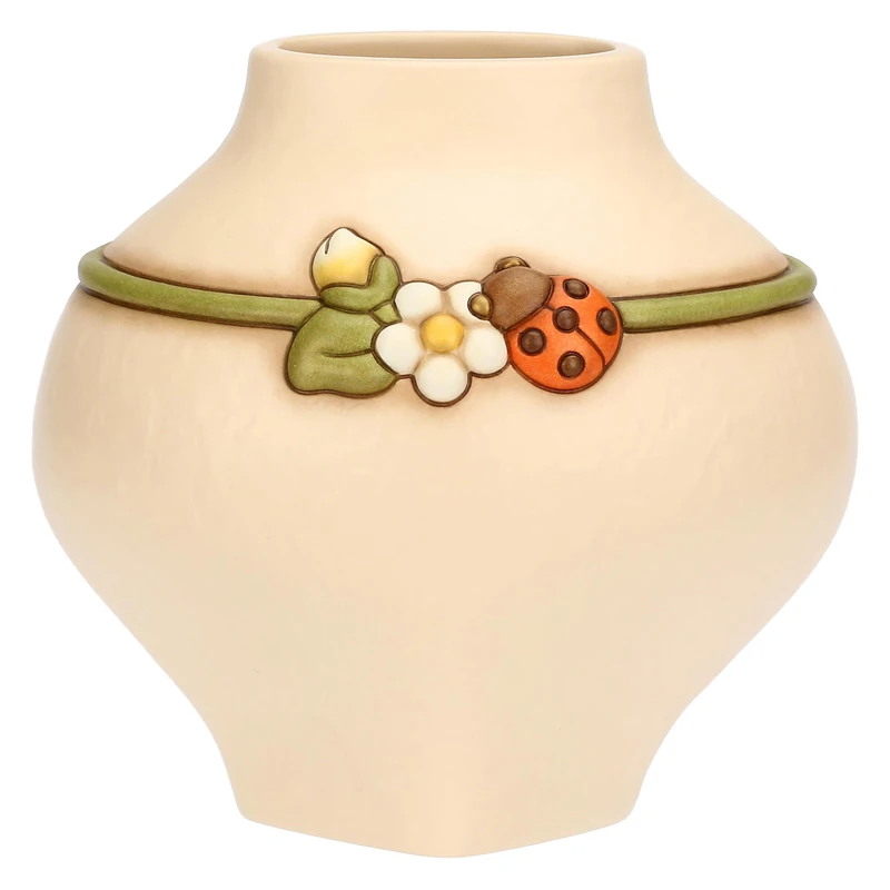 THUN Vase with Ladybug, Medium, Ceramic, Country Bloom Collection, 20 x 15.7 x 19 cm