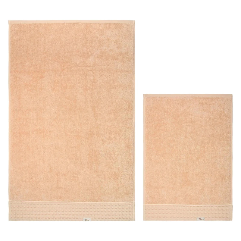 THUN Iconic Elengance Collection 100% Cotton Towel Set of 2 Taupe 40 x 60 cm 60 x 100 cm - Image 1