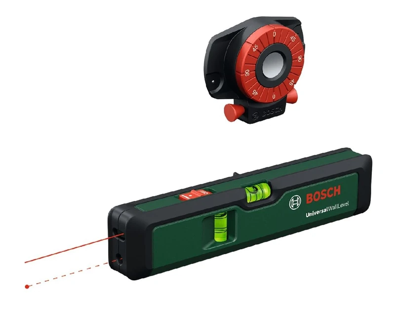 Bosch Laser Spirit Level UniversalWallLevel (3-in-1 Tool: Spirit Level, Laser line for Easy Alignment on Walls up to 5 m, Laser Point for Height Transfer up to 20 m, in Ecommerce Box)