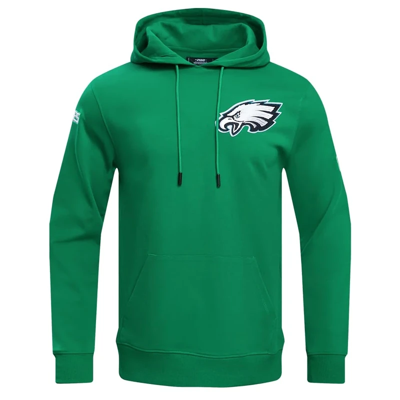 Pro Standard Mens NFL Philadelphia Eagles Classic Chenille Pull Over Hoodie Kelly Green Xl