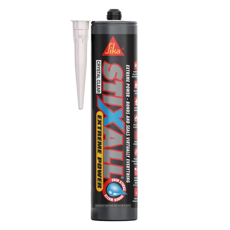 Sika Stixall – Extreme Power Sealant and Adhesive – Waterproof – Crystal Clear – 290ml (Pack of 12)