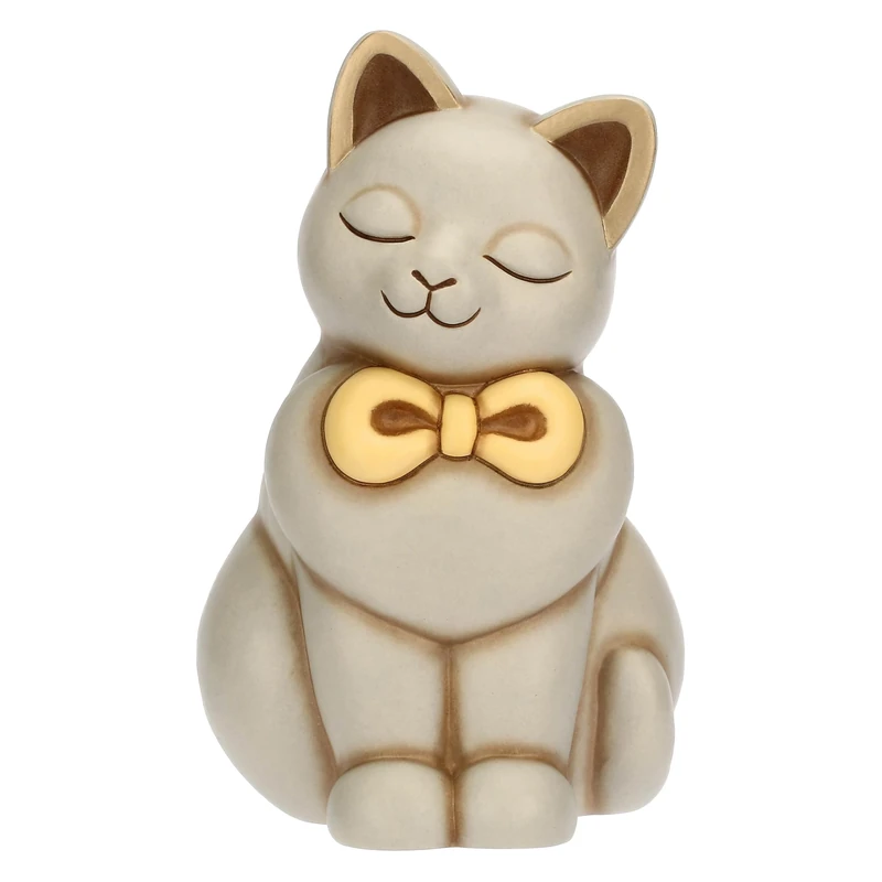 THUN Momi Cat with Bow, Large, Ceramic, Collection Other New 2025, 12.5 x 13 x 20.3 cm